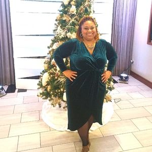 ELOQUII Teal Wrap Dress